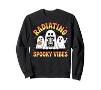 Ghosts Holding X-ray Radiating Spooky Vibes Halloween Sweatshirt