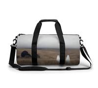 Ghosts in A Vintage Landscape Travel Gym Bag for Women Men Cylindrical Duffle Bag Sport Workout Bag with Shoulder Strap