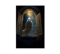 Ghosts in The Gothic Window - Haunted Ghosts of The Dark Academy Canvas Poster Bedroom Decor Landscape Office Room Decor Gift 20" L X 30" W