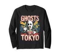 Ghosts of Tokyo Retro Japanese Halloween Poster Horror Art Long Sleeve T-Shirt