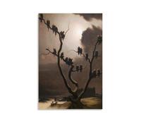 Ghosts on A Tree Famous Paintings Poster Canvas Wall Decor Art Painting Prints on Modern Artwork for Living Room,Bathroom,Bedroom,Home 08x12inch(20x30cm)