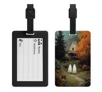 Ghosts on Forest Path Vintage House Luggage Tags Bag Travel Tag