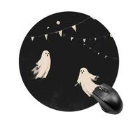 Ghosts Playing Baseball Mousepad Round Computer Mousepad Waterproof Gaming Mousepads with Non-Slip Rubber Base Mousepads Mousemat for Laptop Office 20 CM