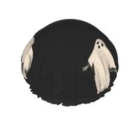 Ghosts Playing Baseball Prints Shower Cap Double Layer Lined Waterproof Bathing Shower Hat