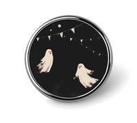 Ghosts Playing Baseball Round Brooch for Men Women Fashion Badge Collar Pin Dress Jacket Backpack Accessories