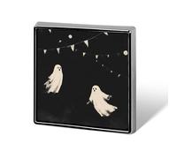 Ghosts Playing Baseball Unisex Brooches & Pins Square Lightweight Lapel Badge Jewelry for Clothing Shawl Hat