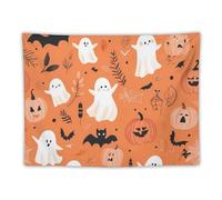 Ghosts Pumpkins Spider Halloween Tapestry for Bedroom Aesthetic Wall Tapestries Hanging Backdrop Home Decor