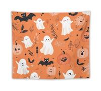 Ghosts Pumpkins Spider Halloween Tapestry for Bedroom Aesthetic Wall Tapestries Hanging Backdrop Home Decor