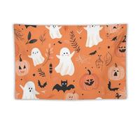 Ghosts Pumpkins Spider Halloween Tapestry for Bedroom Aesthetic Wall Tapestries Hanging Backdrop Home Decor