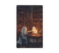 Ghosts Reading at A Wooden Library Table Single Toggle Blank Wall Plate Light Switch Cover Decorative 1 Gang for Kitchen Room Bathroom Size 11.4x7cm