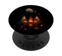 Ghosts Reading By Campfire Under Full Moon PopSockets Adhesive PopGrip