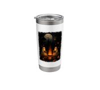 Ghosts Reading by Campfire Under Full Moon Stainless Steel Insulated Tumbler