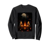 Ghosts Reading By Campfire Under Full Moon Sweatshirt