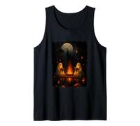 Ghosts Reading by Campfire Under Full Moon Tank Top