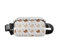 Ghosts Star Halloween Brown Fanny Pack for Women Men Crossbody Belt Bag Fashion Waist Packs Purse with Adjustable Strap Dupes for Outdoors Shopping Traveling