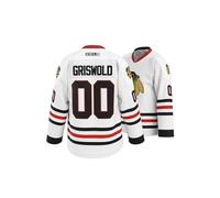 GHOSTWEAR Griswold #00 Movie Hockey Jersey - Stitched Letters and Numbers - Authentic Fabs Apparel S-5XL, White, XXL