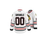UNLC Griswold #00 Movie Hockey Jersey - Stitched Letters and Numbers S-5XL Authentic Fabs Apparel, 00#white, S