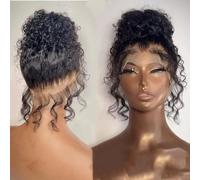 ghotool 250% Density Deep Wave 360 Lace Front Human Hair Wigs for Black Women 360 Degree Full Lace Pre Drawn Deep Curly Wigs