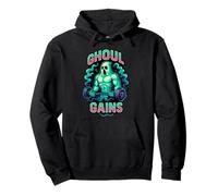 Ghoul Gains Funny Buff Ghost Curls Old School 90's Retro Gym Pullover Hoodie