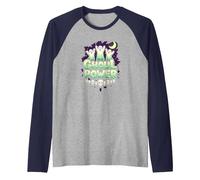 Ghoul Power: Spooky Halloween Fun for Ghost Enthusiasts Raglan Baseball Tee, Men, Navy/Athletic Heather, XL