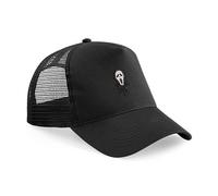 Ghoul Scream Mask Baseball Cap | Kids Black Sporty Snapback Hat | Embroidered Horror Accessory