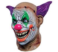 Ghoulish Productions - Máscara Payaso Psycho Neon Krampy, Disfraz de Látex resistente, brilla oscuridad, pintada a mano, Halloween, Terror, Desfile de Carnaval, Fiesta de Disfraces, Talla única adulto