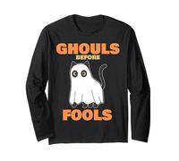 Ghouls Before Fools - Halloween Funny Cat Relationship Long Sleeve T-Shirt