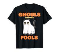 Ghouls Before Fools - Halloween Funny Cat Relationship T-Shirt