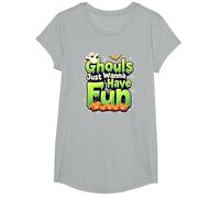 Ghouls Just Wanna Have Fun Halloween Party Spooky Spirits T-Shirt, Girls, Heather Grey, Medium