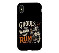 Ghouls Just Wanna Have Rum Funny Drinking Halloween Case for iPhone X/XS