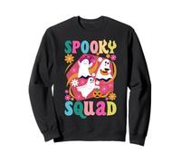 Ghouls Spooky Squad Halloween Ghost Groovy Costume Sweatshirt
