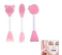 GHPKOTW 3 Silicone Face Mask Brushes, 2 in 1 Mask Brush, Facial Cleansing Brush, Double Sided Brush, for Applying and Cleaning, Face Mask Applicator, for Face Masks, DIY Skin Care