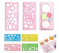 GHPKOTW 7 Pieces Magic Ruler, Spirograph Kit for Girls, Multifunction Set for Drawing, Mandala, Creativity, School, Crafts and Decoration