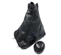 GHQFROP Transmission Gear Shift Knob for SAAB 93 9-3 SS 2003-2012 5/6 Speed Car Shift Gear Gaiter Knob Cover Lever Shifter Case Car Gear Stick Knob(6 Speed Black Combo)