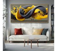 ghriwlax Exquisite Wall Art Mural Modern Abstract Wall Art, Yellow And Black Vortex Decorative Painting Suitable for room decoration(50x75cm/No frame)