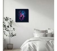 ghriwlax Galaxy Deer Wall Decor, Cosmic Stag Canvas Print, Forest Animal Art Painting Modern Abstract Painting(40x40cm/No frame)