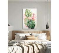 ghriwlax Monstera Leaf Canvas Wall Art, Exquisite Wall Art Mural Suitable for Room Decoration Make The Room Layout More Coordinated(60x80cm/No frame)