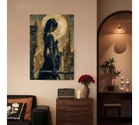 ghriwlax Warrior Elf Mural, Medieval Castle Canvas Art, Poster for Bedroom Home Decor, Modern Abstract Painting(50x90cm/No frame)