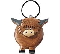 Ghrnun Wooden Highland Cow Keychain, Animal Figure Pendant, Car Accessories, Cute Animal Highland Cow Figure Keychains
