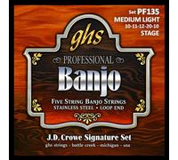 GHS BANJO >J.D.CROWE SIGNATURE< Stainless Steel String "STAGE" Set - PF135 - Medium Light