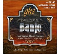 GHS BANJO - Stainless Steel String Set - 5-String- 5-String - PF145 - Medium Light