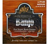 GHS BANJO - Stainless Steel String Set - 5-String - PF180 - Medium