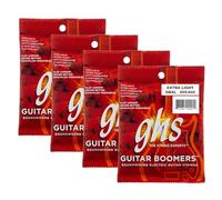 GHS Boomers Electric Guitar Strings - Nickel-Plated Steel - Bright, Balanced, Long-Lasting Tone - Smooth Feel & Stable Tuning - USA Made - Extra Light Gauge 09-42 (GBXL Set) - 4 PACK