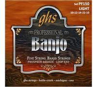 GHS Strings Banjo Strings PF150-10 Phosphor Bronze 5-String Set – Silver