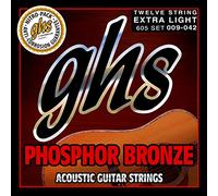 GHS PHOSPHOR BRONZE - String Set For Acoustic Guitar - 12-String - 605 - Extra Light - 009/042
