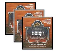 GHS Strings - 5-String Banjo Strings - J.D. Crowe Signature Set (Stage) Loop End - Medium Light Gauge - 010-020 - Model: PF135 SET - Pack of 3 SETS