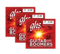 GHS Strings, Electric Guitar Strings, Guitar Boomers, Model: GBM SET, Medium Gauge, 11-50, Pack of 3 SETS