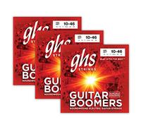 GHS Strings, GBL Boomers, Nickel Plated Steel Electric Guitar Strings, Legendary Strength, Consistent Intonation, Long Lasting Brightness, Tone & Sustain. For 6-String Guitar, 10-46 LT Gauge, 3 Pack
