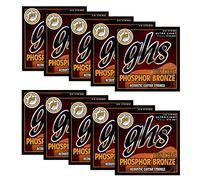 GHS Strings GHS Thin Core Phosphor Bronze 10 Sets-Ultra Light (011-041) Acoustic Guitar Strings (TCB-UL-10