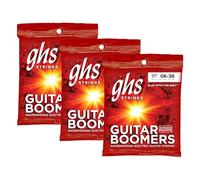 GHS Strings Guitar Boomers, Nickel Plated Electric Guitar Strings, GBUL SET - Ultra Light (.008-.038), 3 Sets of GBUL